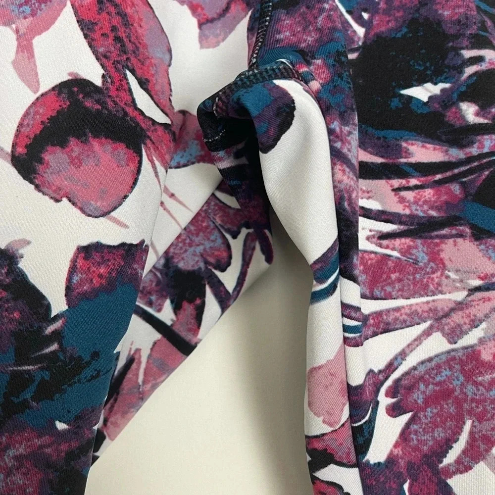 TKO Floral Yoga Exercise Legging Crop Pants - Picture 6 of 12